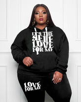 Women's Plus Sizeself Love for Me Hoodie Set